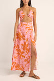 RH BORA BORA FLORAL CUT OUT MAXI DRESS