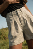 MC DOUBLE PLEATED TWILL SHORTS